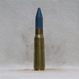 20mm Vulcan fired brass case dummy round with new blue Target Practice projectile, Price Each 20MM cdvs.15.applicationx.net