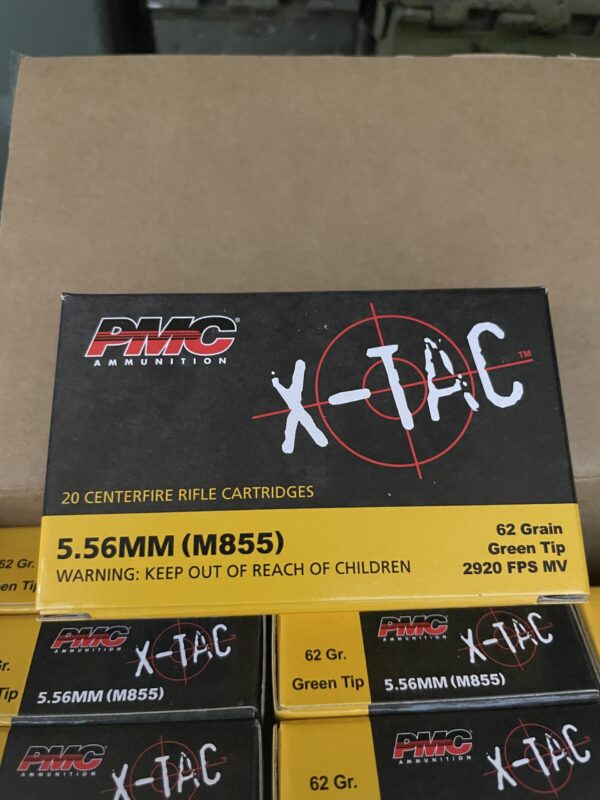 PMC X-TAC 5.56 NATO 62 GRAIN GREEN TIP. 1000 round case. - Image 2