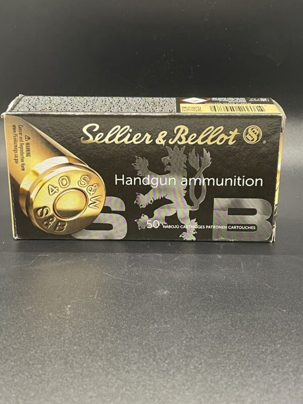 Sellier & Bellot 40 S&W Ammo 180 Grain Jacketed Hollow Point. 50 round box