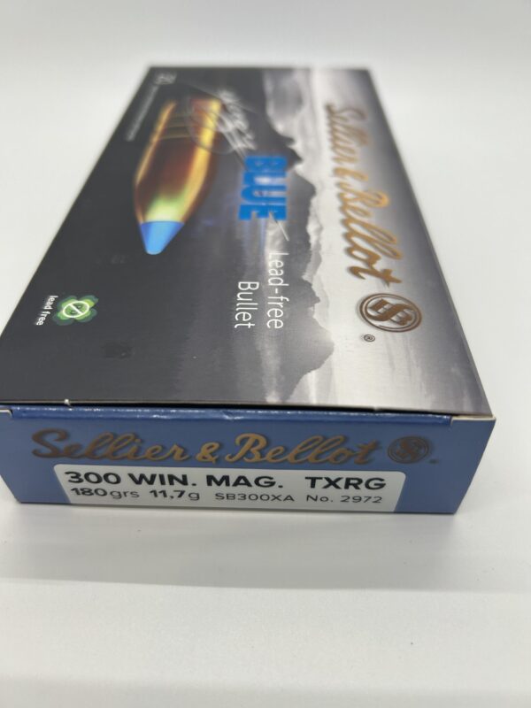 Sellier & Bellot Blue 300 Winchester Magnum Ammo 180 Grain Exergy Lead-Free. 20 round box - Image 2