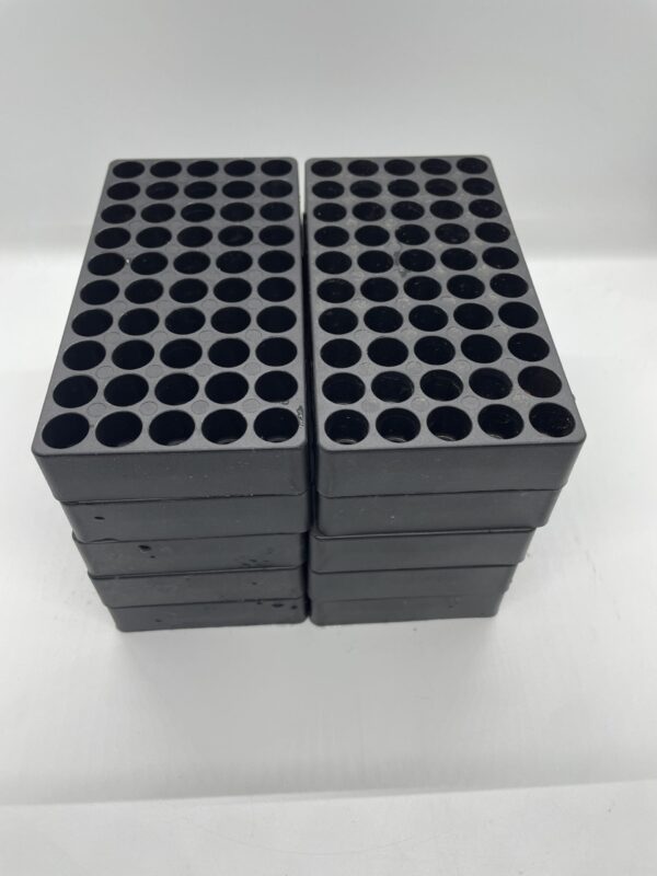 BLACK PLASTIC AMMUNITION TRAY FOR 9MM, 380, .38,  - 50 ROUND CAPACITY. 25 PACK - Image 4