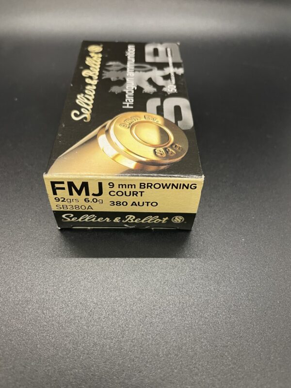 .380 Auto Sellier & Bellot 92 Grain. 50 round box