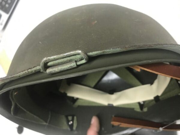 WW-2 AND VIETNAM ERA HELMETS, AS-IS, REPAINTED WITH AFTERMARKET LINER. - Image 3