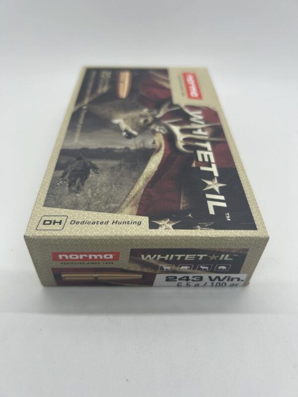 Norma Whitetail 243 Winchester Ammo 100 Grain Jacketed Soft Point Box of 20 - Image 3