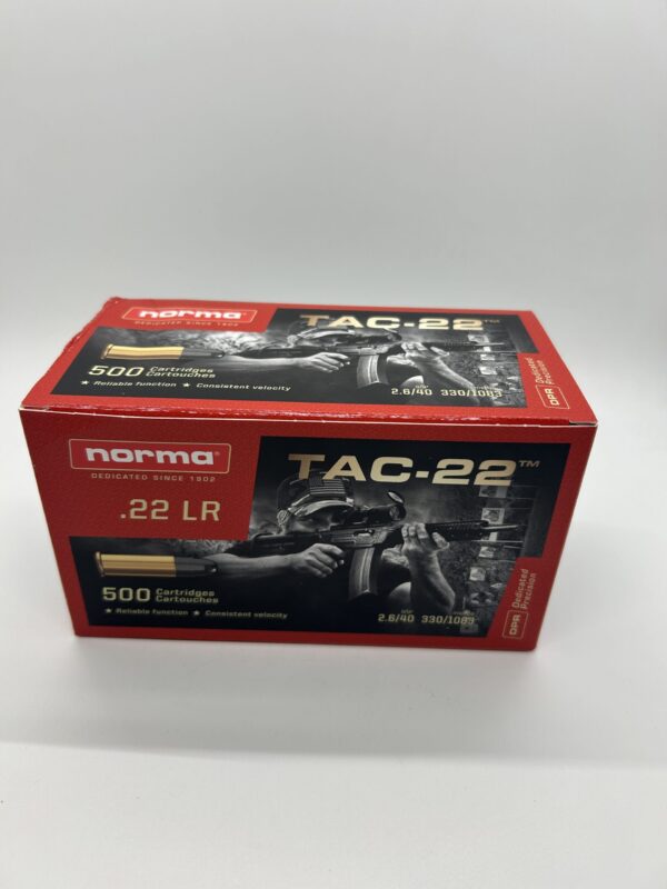 Norma TAC-22 Ammunition 22LR 40 Grain Lead Round Nose. 500 ROUND BRICK.