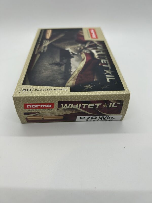 Norma Whitetail 270 Winchester Ammo 130 Grain Jacketed Soft Point Box of 20 - Image 2