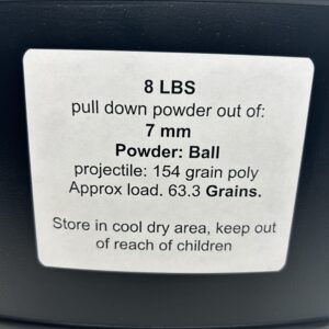 7MM powder.  8LB jug De-Mill Products cdvs.15.applicationx.net